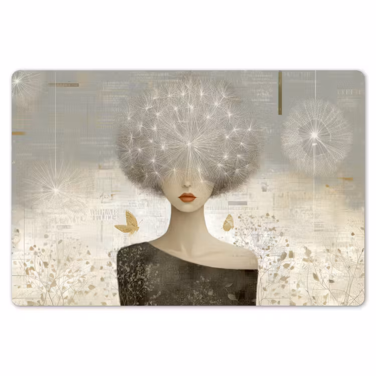 Pluis - Vrouw - Beige Placemat vinyl groot -zzsfeer1_Kitchenyeah-website