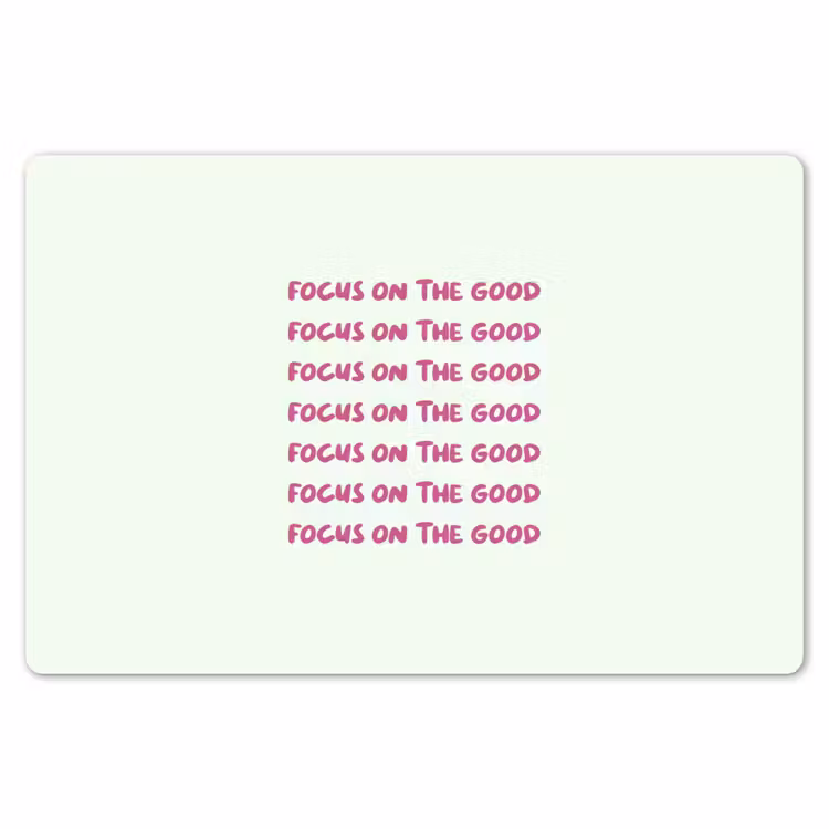 Focus on the good - Roze Placemat vinyl groot -zzsfeer1_Kitchenyeah-website