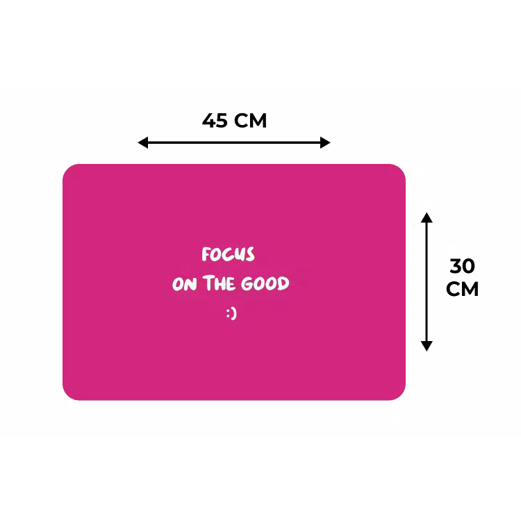 Focus - Smiley - Roze Placemat vinyl groot -specs