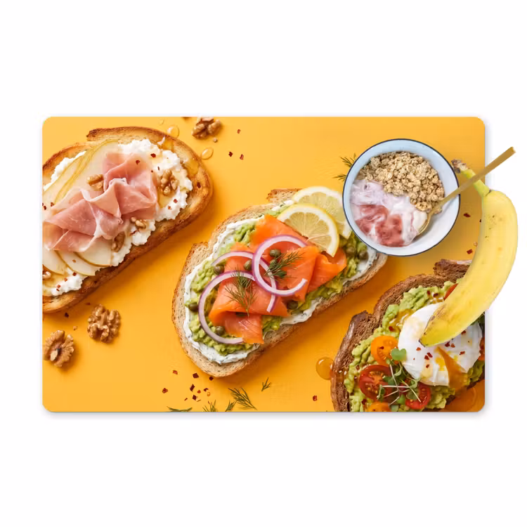 Eten - Brood - Ontbijt - Modern - Kleurrijk Placemat vinyl groot -zzzproduct_Kitchenyeah-website