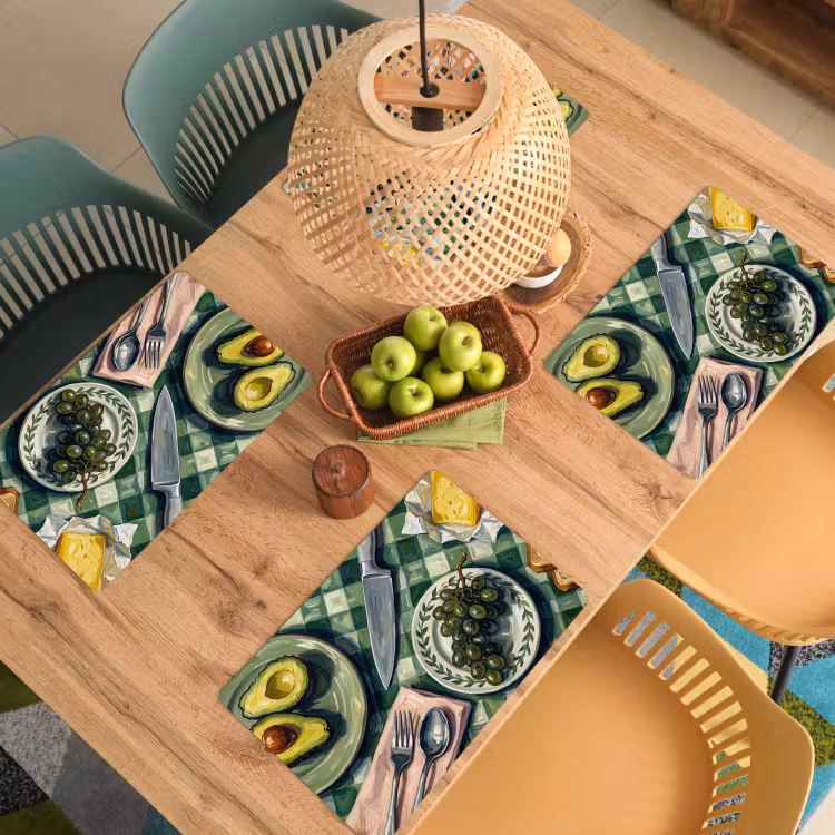 Eten - Ontbijt - Tafel - Modern - Groen Placemat vinyl groot -zzsfeer5_Kitchenyeah-website