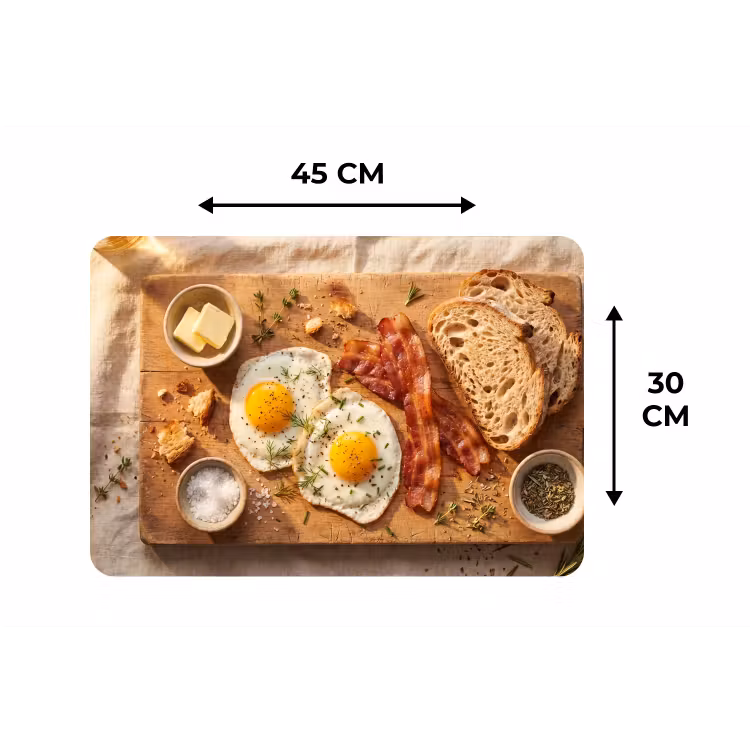 Eten - Ontbijt - Hout - Rustiek - Geel Placemat vinyl groot -specs