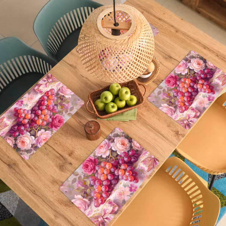 Eten - Bloemen - Stilleven - Roze - Goud Placemat vinyl groot -zzsfeer5_Kitchenyeah-website