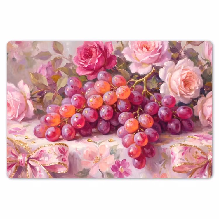Eten - Bloemen - Stilleven - Roze - Goud Placemat vinyl groot -zzsfeer1_Kitchenyeah-website