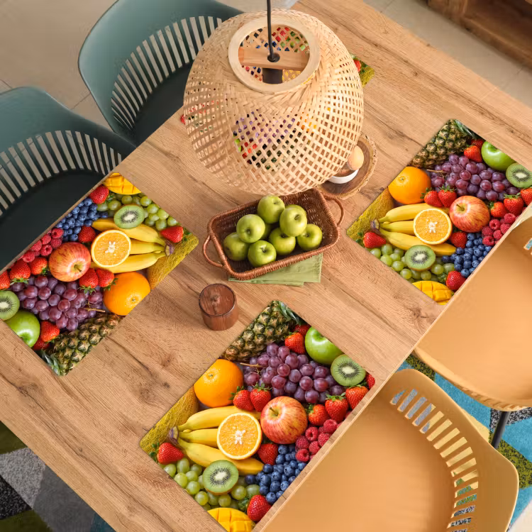 Eten - Fruit - Vers - Kleurrijk - Voeding Placemat vinyl groot -zzsfeer5_Kitchenyeah-website