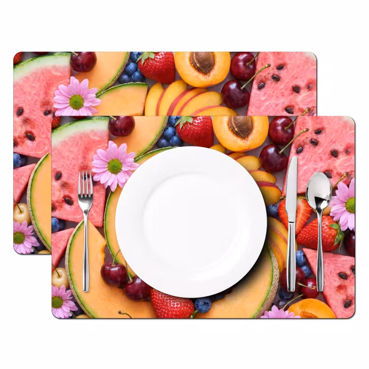 Eten - Fruit - Zomer - Kleurrijk Placemat vinyl groot -zzsfeer2_Kitchenyeah-website