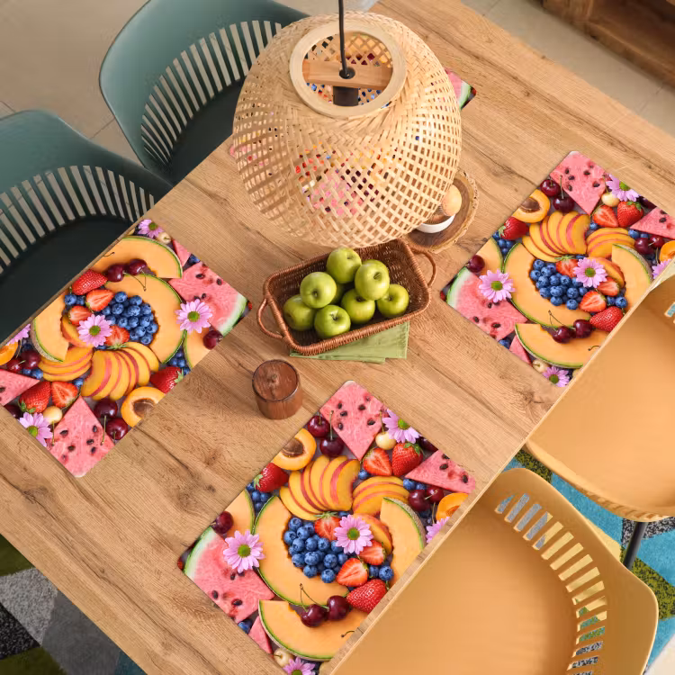 Eten - Fruit - Zomer - Kleurrijk Placemat vinyl groot -zzsfeer5_Kitchenyeah-website