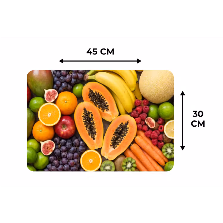 Eten - Fruit - Groenten - Vers - Kleurrijk Placemat vinyl groot -specs