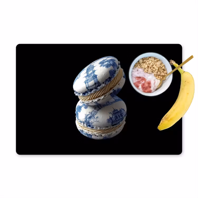 Eten - Macarons - Delfts blauw - Koekjes Placemat vinyl groot -zzzproduct_Kitchenyeah-website