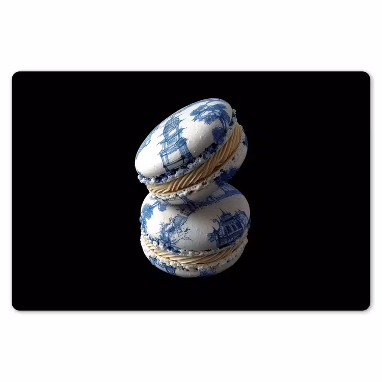 Eten - Macarons - Delfts blauw - Koekjes Placemat vinyl groot -zzsfeer1_Kitchenyeah-website