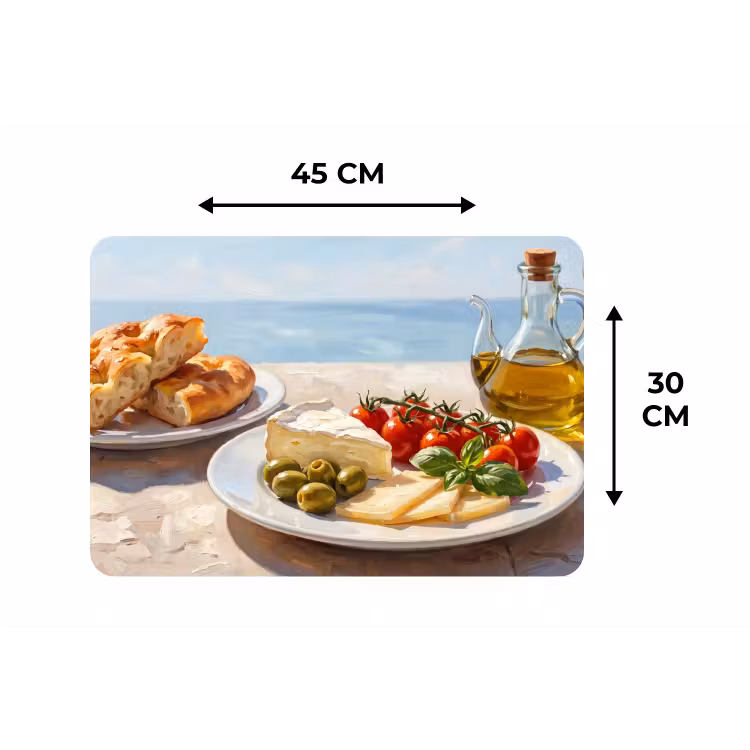 Eten - Middellandse Zee - Natuur - Geschilderd Placemat vinyl groot -specs