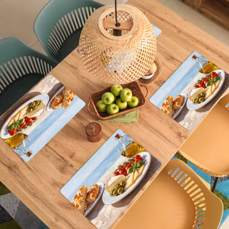 Eten - Middellandse Zee - Natuur - Geschilderd Placemat vinyl groot -zzsfeer5_Kitchenyeah-website