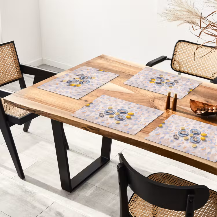 Eten - Oesters - Citroenen - Modern - Geel Placemat vinyl groot -zzsfeer4_Kitchenyeah-website