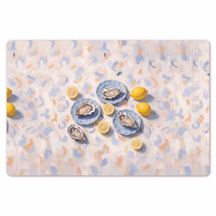 Eten - Oesters - Citroenen - Modern - Geel Placemat vinyl groot -zzsfeer1_Kitchenyeah-website