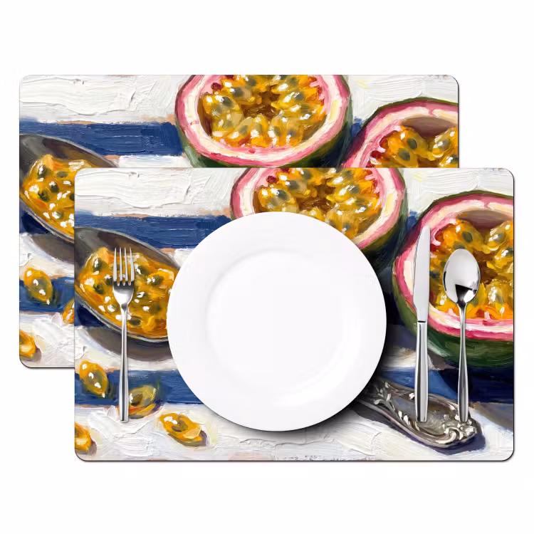 Eten - Passievrucht - Tropisch - Modern - Kleurrijk Placemat vinyl groot -zzsfeer2_Kitchenyeah-website