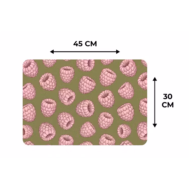 Eten - Patroon - Illustratie - Roze - Groen Placemat vinyl groot -specs