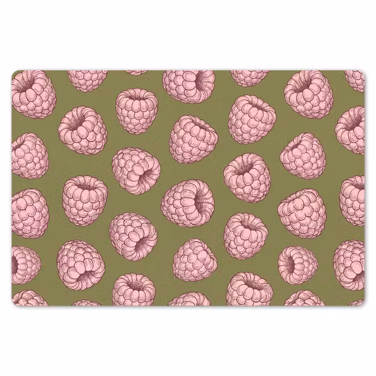 Eten - Patroon - Illustratie - Roze - Groen Placemat vinyl groot -zzsfeer1_Kitchenyeah-website