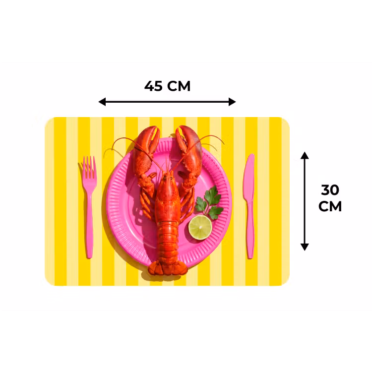 Eten - Roze - Geel - Modern - Culinaire Placemat vinyl groot -specs