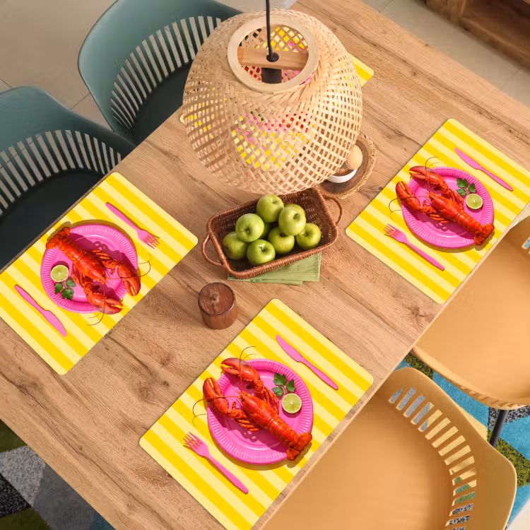 Eten - Roze - Geel - Modern - Culinaire Placemat vinyl groot -zzsfeer5_Kitchenyeah-website