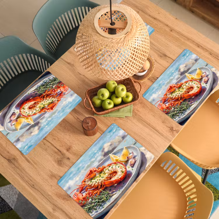 Eten - Zee - Kust - Modern - Blauw Placemat vinyl groot -zzsfeer5_Kitchenyeah-website