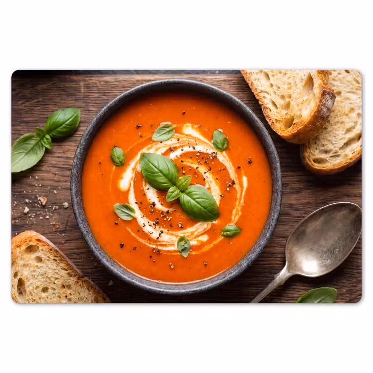 Eten - Soep - Basilicum - Rustiek - Rood Placemat vinyl groot -zzsfeer1_Kitchenyeah-website