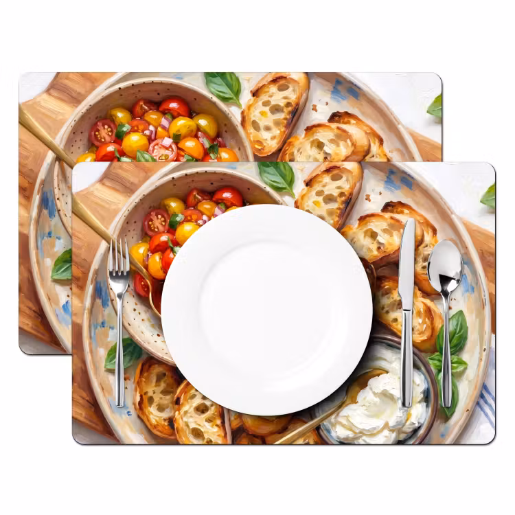 Eten - Tomaat - Brood - Kleurrijk - Keuken Placemat vinyl groot -zzsfeer2_Kitchenyeah-website