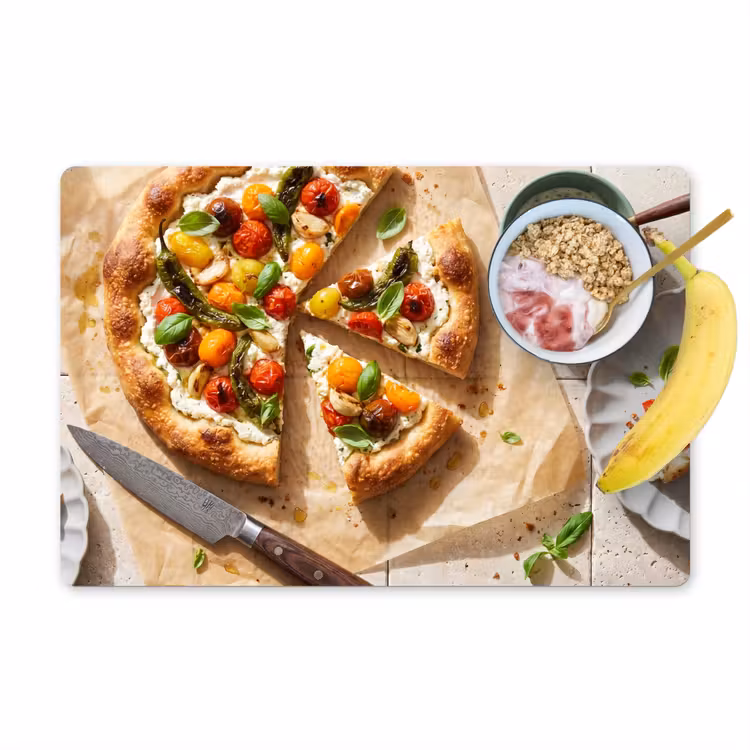 Eten - Tomaten - Basilicum - Maaltijd - Vers Placemat vinyl groot -zzzproduct_Kitchenyeah-website