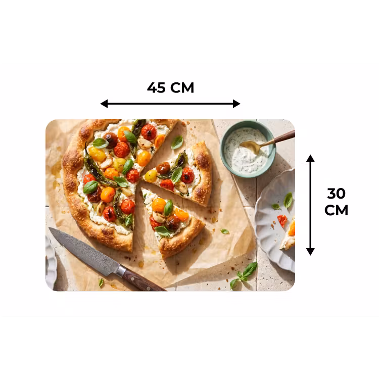 Eten - Tomaten - Basilicum - Maaltijd - Vers Placemat vinyl groot -specs