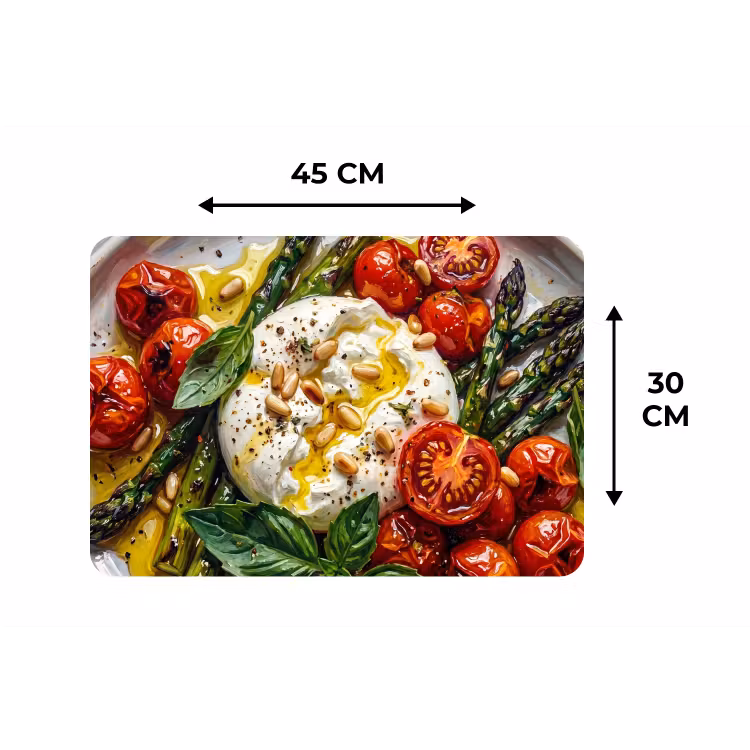 Eten - Groenten - Kaas - Modern - Vers Placemat vinyl groot -specs