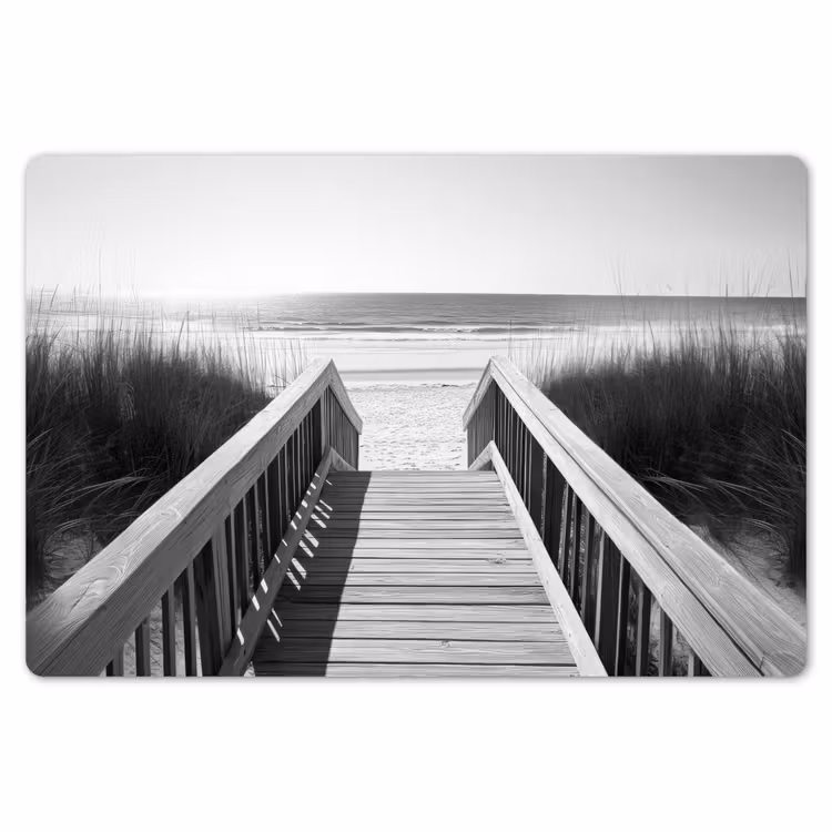 Loopbrug - Hout - Strand - Zee Placemat vinyl groot -zzsfeer1_Kitchenyeah-website