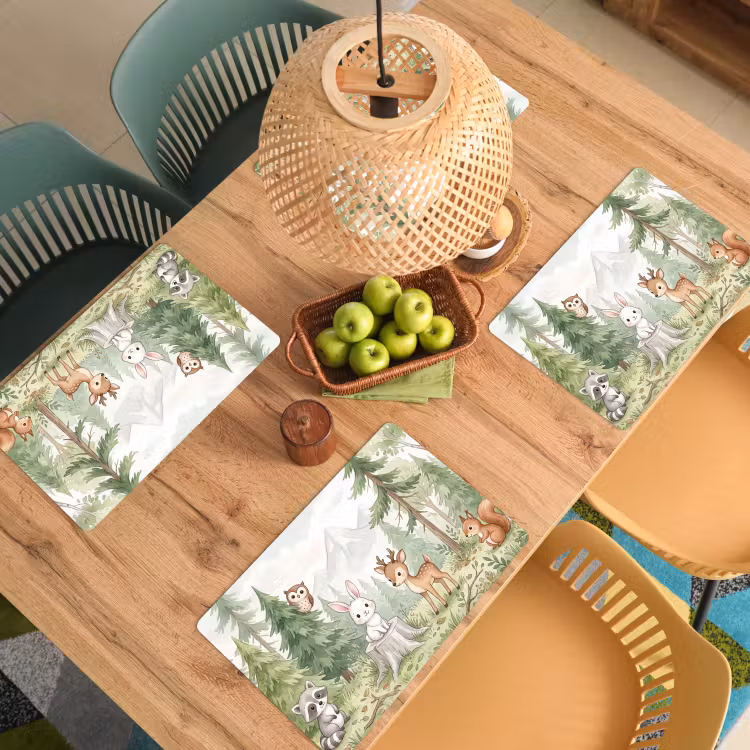 Bos - Dieren - Groen Placemat vinyl groot -zzsfeer5_Kitchenyeah-website