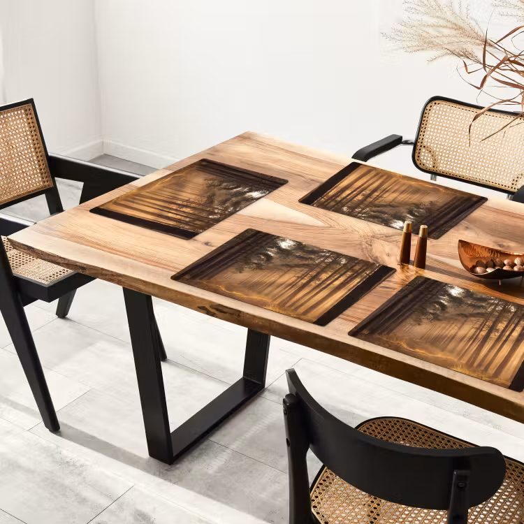 Bos - Mist - Zonlicht Placemat vinyl groot -zzsfeer4_Kitchenyeah-website