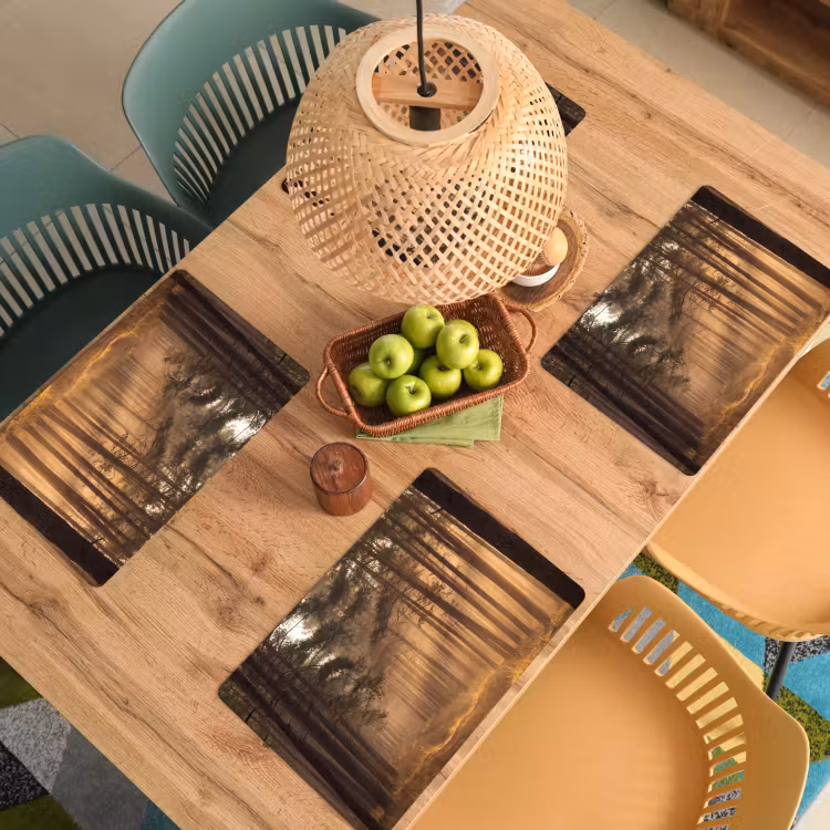 Bos - Mist - Zonlicht Placemat vinyl groot -zzsfeer5_Kitchenyeah-website
