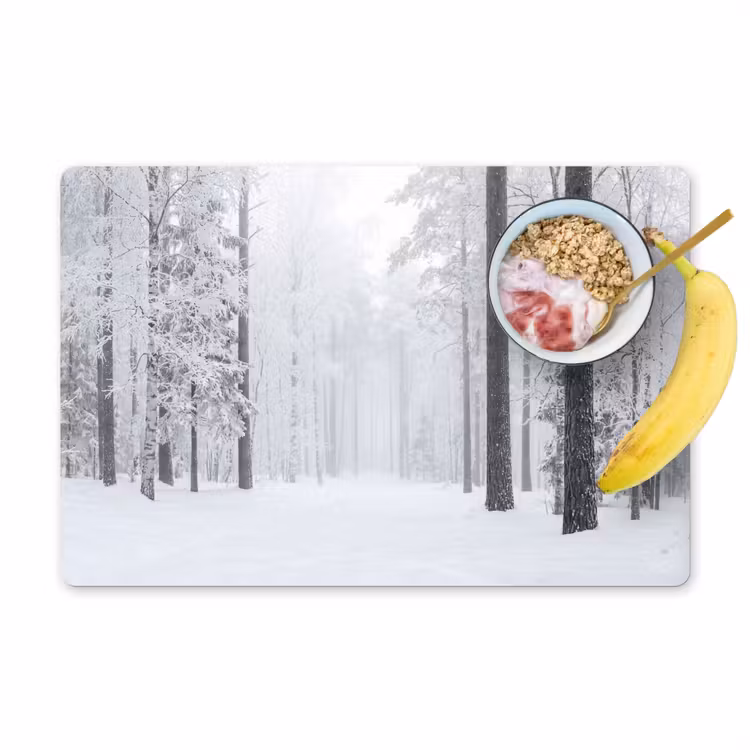 Bos - Sneeuw - Pad - Winter - Stilte Placemat vinyl groot -zzzproduct_Kitchenyeah-website