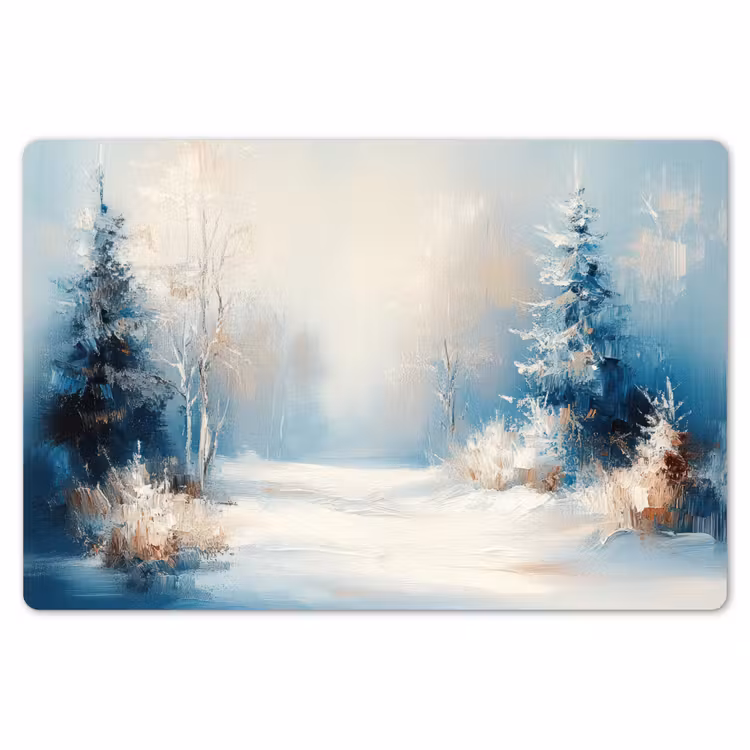 Bos - Winter - Natuur - Abstract - Sneeuw Placemat vinyl groot -zzsfeer1_Kitchenyeah-website