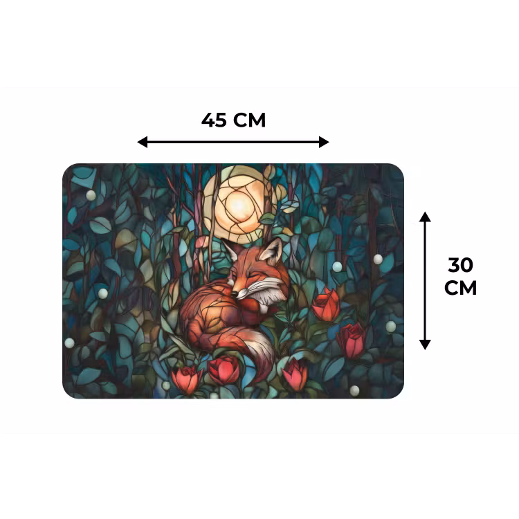 Vos - Mozaïek - Bos - Maan Placemat vinyl groot -specs