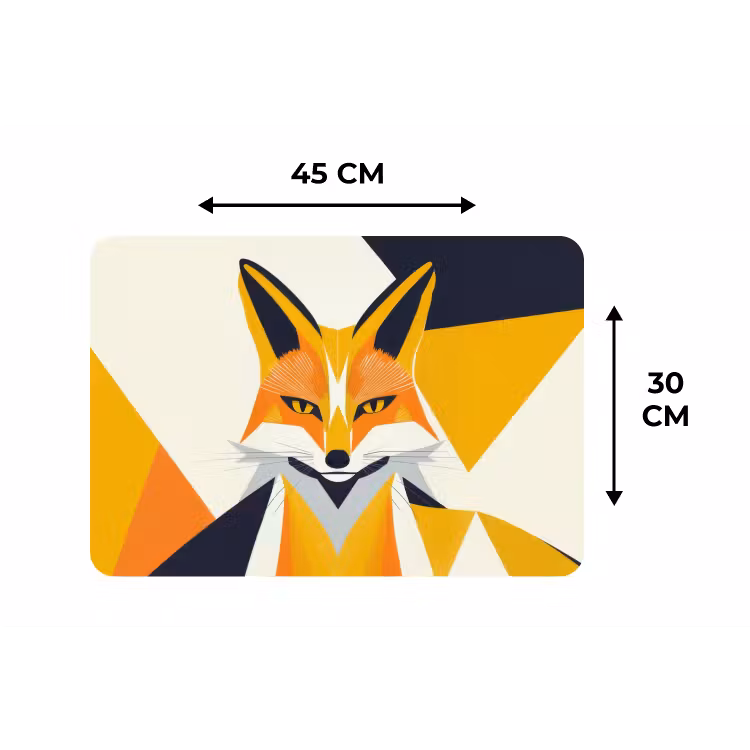 Vos - Oranje - Abstract - Driehoeken Placemat vinyl groot -specs
