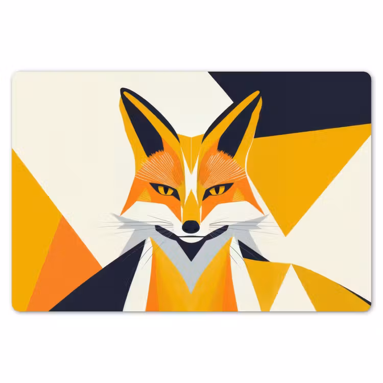 Vos - Oranje - Abstract - Driehoeken Placemat vinyl groot -zzsfeer1_Kitchenyeah-website