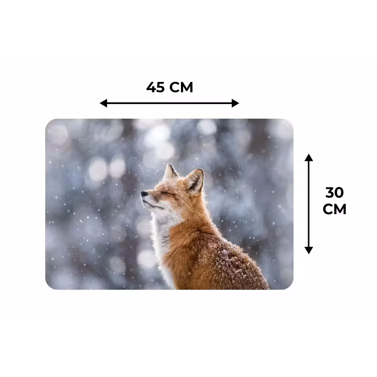 Vos - Sneeuwval - Portret - Winter - Sfeervol Placemat vinyl groot -specs