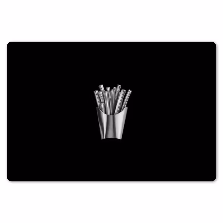 Frietjes - Futuristisch - Zilver Placemat vinyl groot -zzsfeer1_Kitchenyeah-website