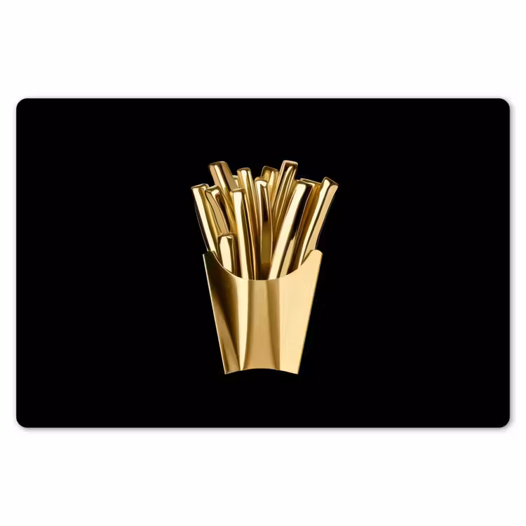 Friet - Goud - Chrome - Eten Placemat vinyl groot -zzsfeer1_Kitchenyeah-website