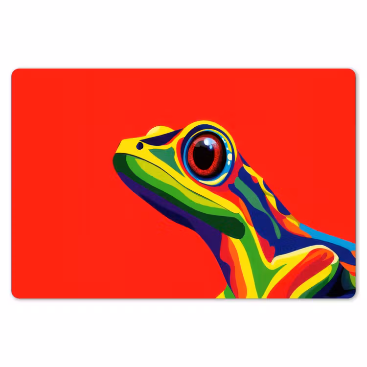 Kikker - Kleurrijk - Strepen - Ogen Placemat vinyl groot -zzsfeer1_Kitchenyeah-website