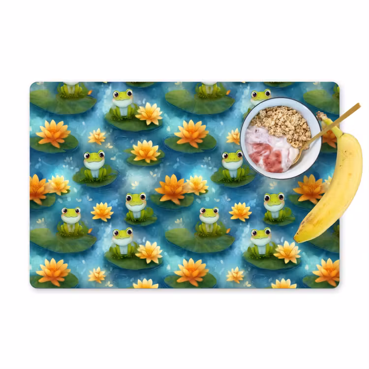 Kikker - Lelies - Groen Placemat vinyl groot 368 -zzzproduct_Kitchenyeah-website