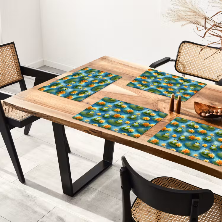 Kikker - Lelies - Groen Placemat vinyl groot 368 -zzsfeer4_Kitchenyeah-website