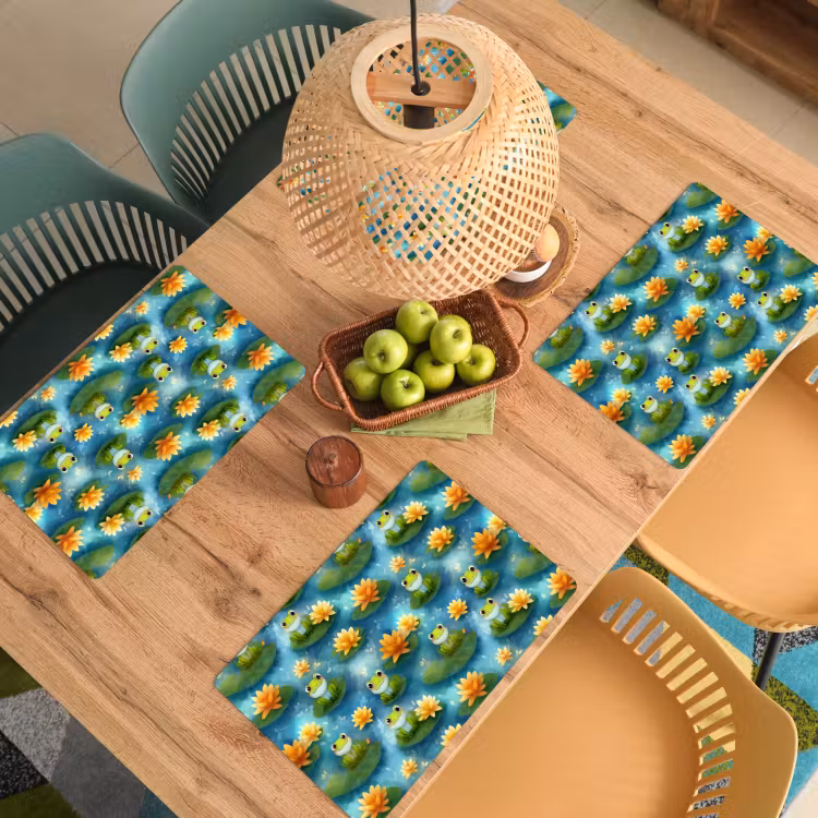 Kikker - Lelies - Groen Placemat vinyl groot 368 -zzsfeer5_Kitchenyeah-website