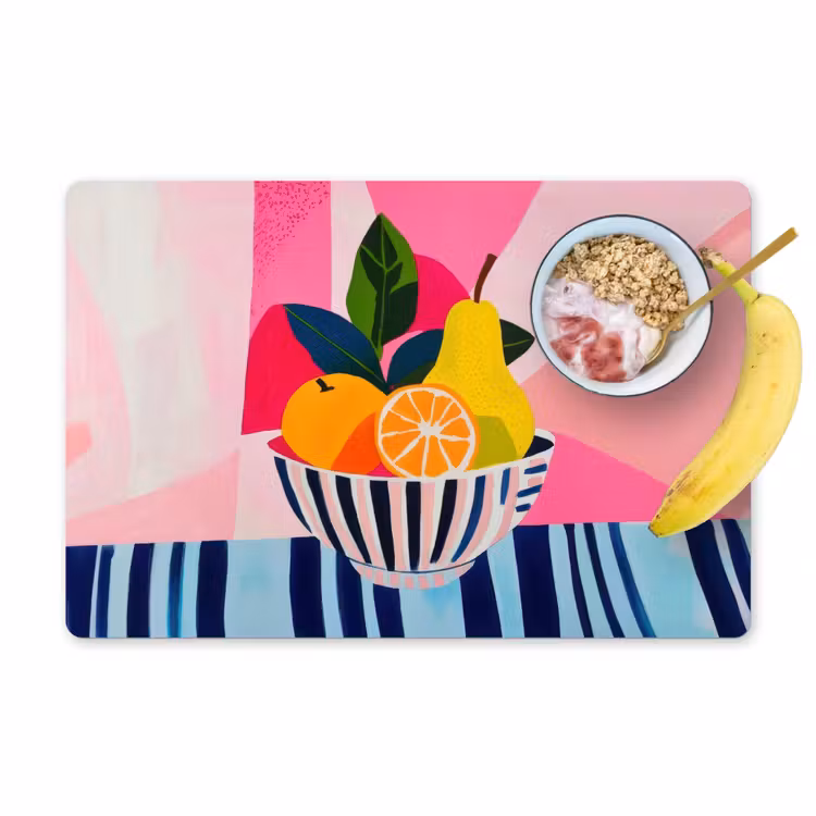 Fruit - Abstracte achtergrond - Roze Placemat vinyl groot -zzzproduct_Kitchenyeah-website