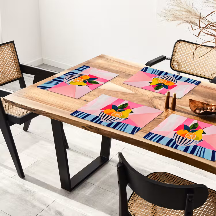 Fruit - Abstracte achtergrond - Roze Placemat vinyl groot -zzsfeer4_Kitchenyeah-website
