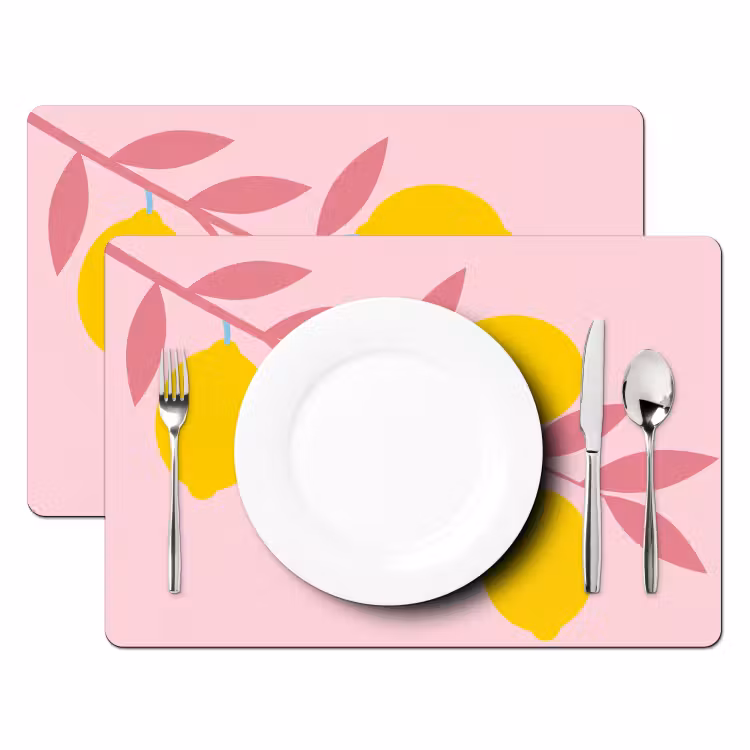 Fruit - Tak - Natuur - Abstract - Roze Placemat vinyl groot -zzsfeer2_Kitchenyeah-website