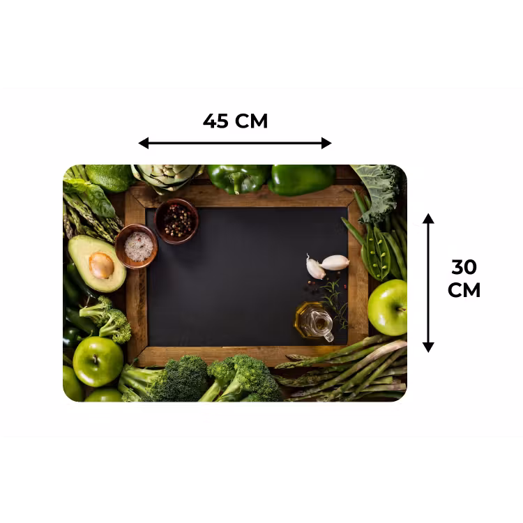 Fruit - Krijtbord - Groente Placemat vinyl groot -specs
