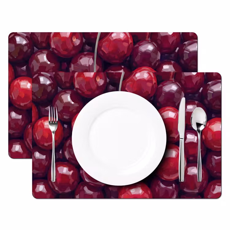 Fruit - Kersen - Eten - Modern - Rood Placemat vinyl groot -zzsfeer2_Kitchenyeah-website